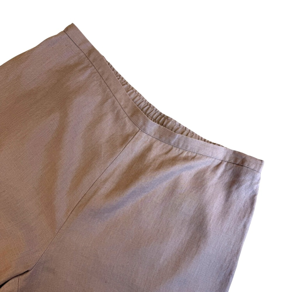 Plus Soft Surroundings Dusty Lilac 100% Linen Pants with Embroidered Detail 1X